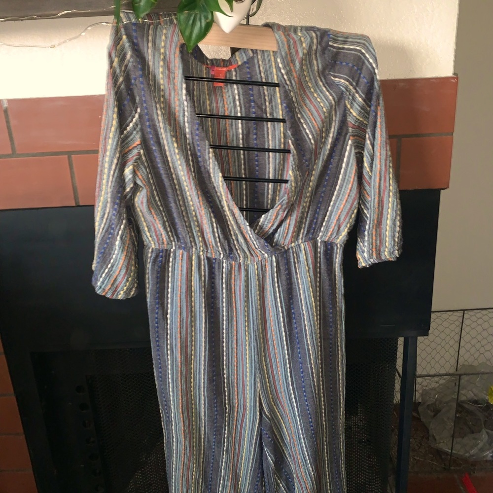Chelsea & Violet Striped Jumpsuit Size L